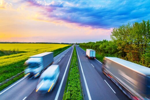 Trucks on the road
