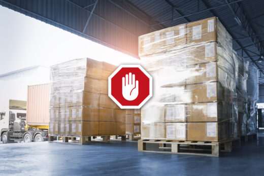 Paletts in warehouse