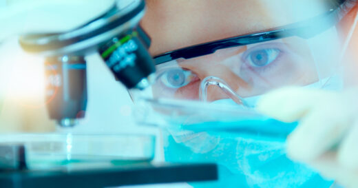 Scientist with equipment