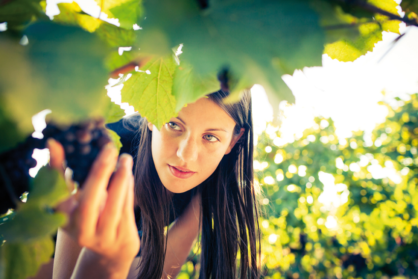 Woman at wineyard